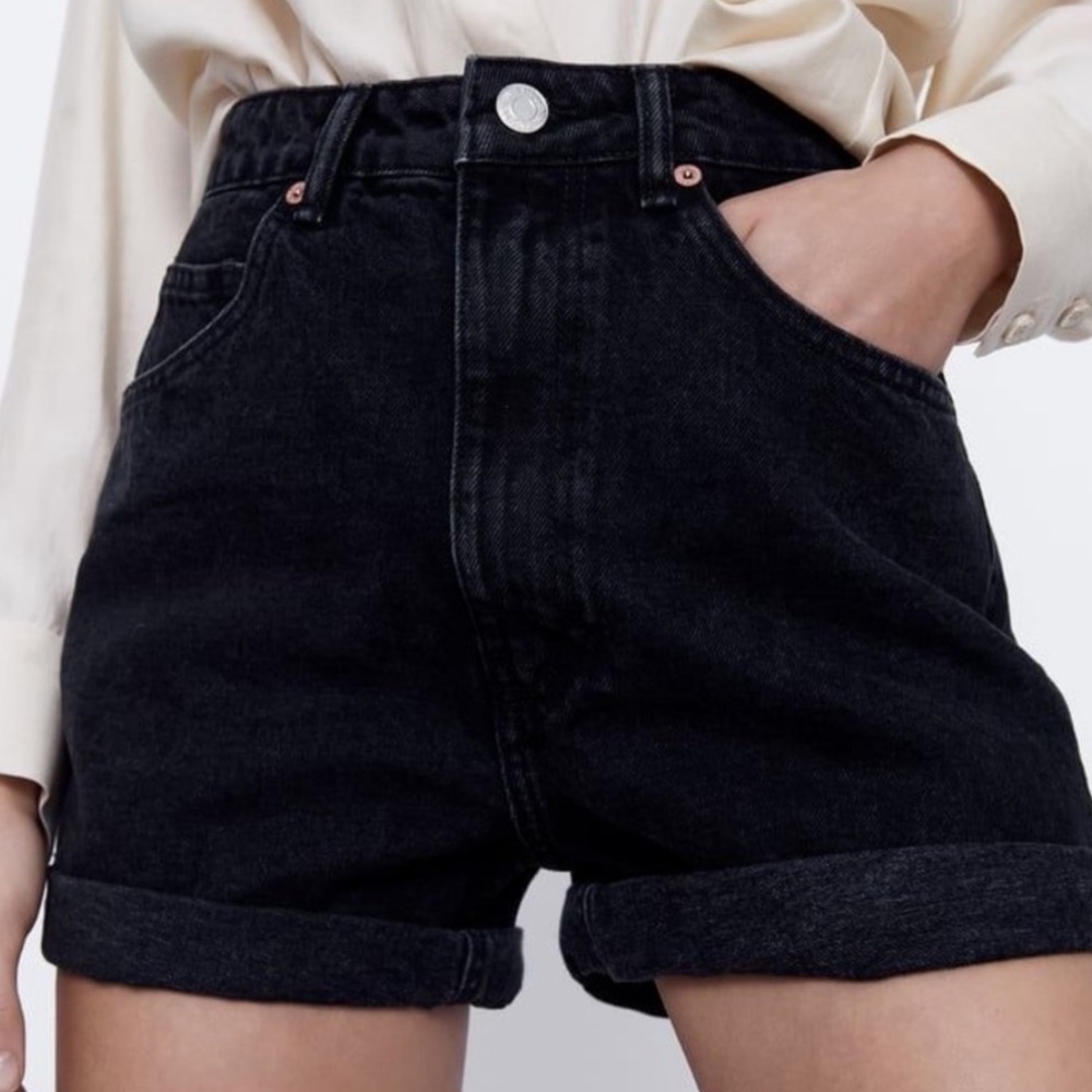 Zara Black Denim Shorts